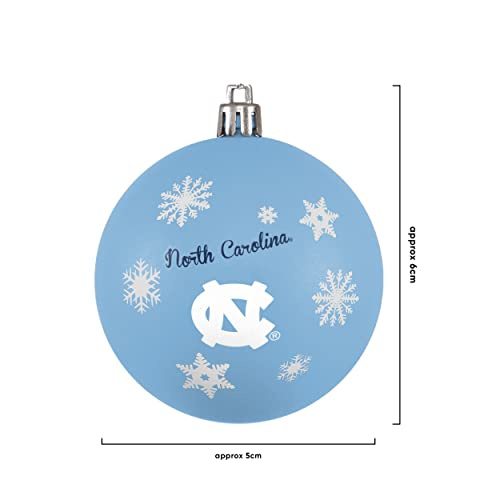 FOCO North Carolina Tar Heels NCAA 5 Pack Shatterproof Ball Ornament Set - 757 Sports Collectibles