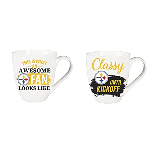 Team Sports America Pittsburgh Steelers, Ceramic Cup O'Java 17oz Gift Set - 757 Sports Collectibles