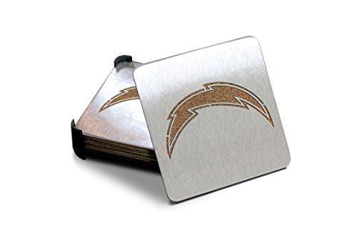 Los Angeles Chargers Boaster Set of 4 Stainless Steel Cork Backed Coasters - 757 Sports Collectibles