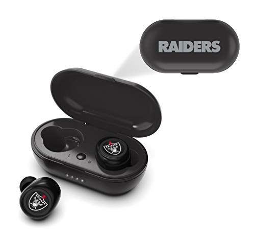 NFL Las Vegas Raiders True Wireless Earbuds, Team Color - 757 Sports Collectibles