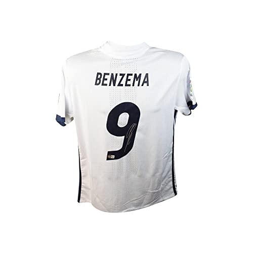 Karim Benzema Autographed Madrid White Soccer Jersey - BAS COA - 757 Sports Collectibles