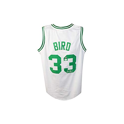 Larry Bird Autographed Boston Celtics White Custom Basketball Jersey - BAS COA - 757 Sports Collectibles