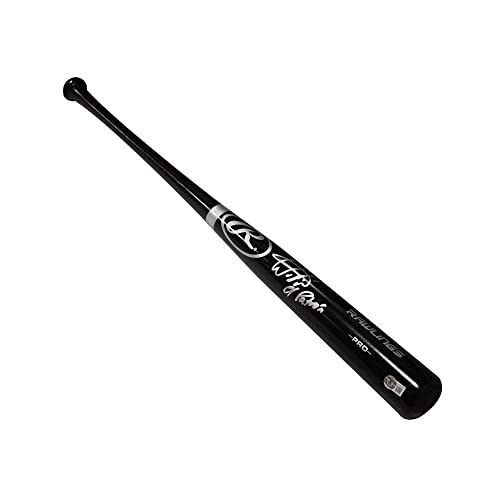 Wander Franco El Patron Autographed Black Baseball Bat - BAS COA - 757 Sports Collectibles