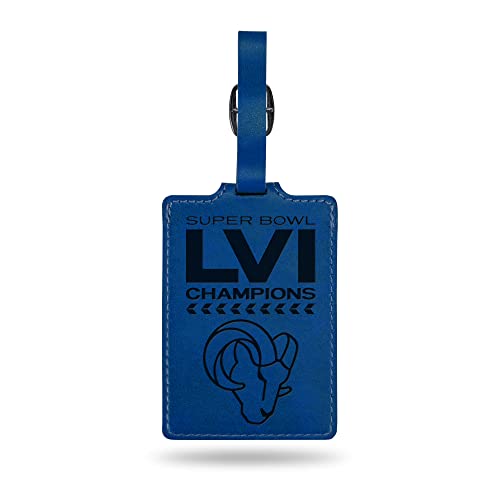 Rico Industries NFL 2022 Super Bowl LVI Champions Los Angeles Rams Laser Engraved Luggage Tag - 757 Sports Collectibles