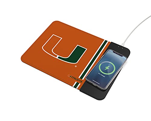 SOAR NCAA Wireless Charging Mouse Pad, Miami Hurricanes - 757 Sports Collectibles