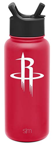 Simple Modern NBA Houston Rockets 32oz Water Bottle with Straw Lid Insulated Stainless Steel Summit - 757 Sports Collectibles