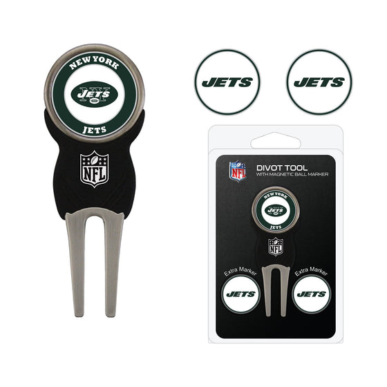 New York Jets Divot Tool Pack With 3 Golf Ball Markers - 757 Sports Collectibles