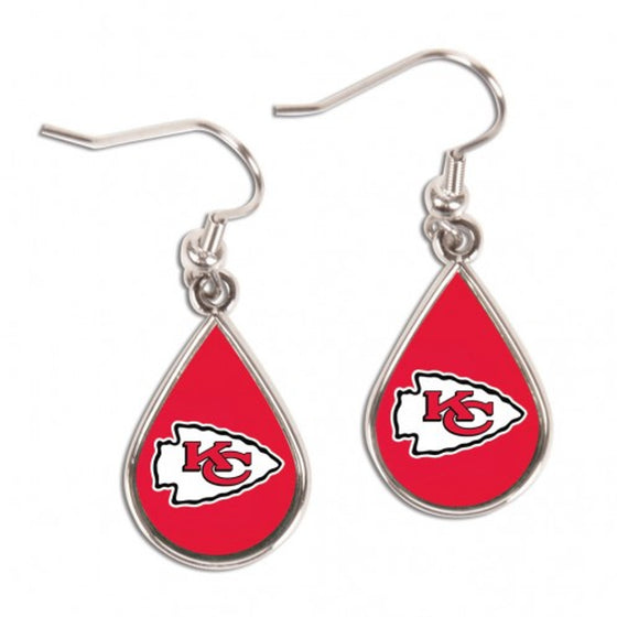 Kansas City Chiefs Earrings Tear Drop Style - Special Order