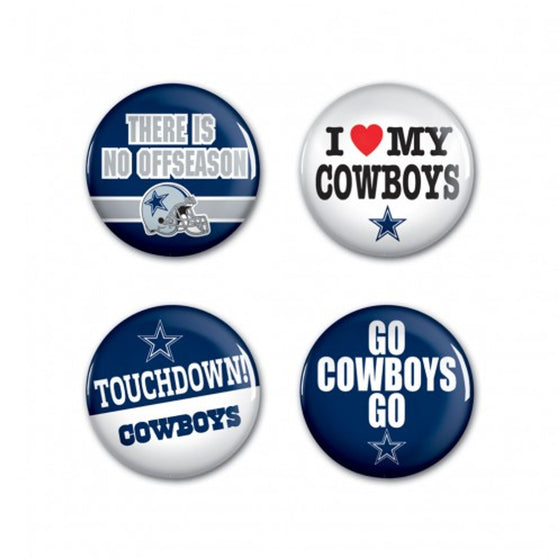 Dallas Cowboys Buttons 4 Pack - Special Order