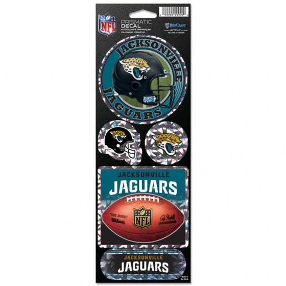 Jacksonville Jaguars Decal 4x11 Die Cut Prismatic Style