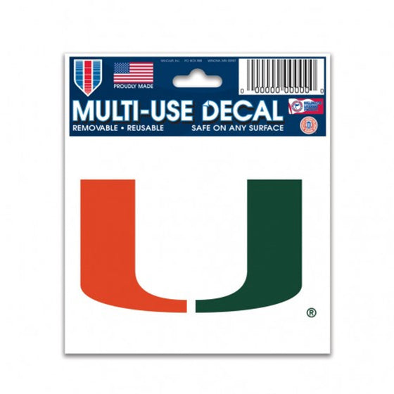 Miami Hurricanes Decal 3x4 Multi Use - Special Order