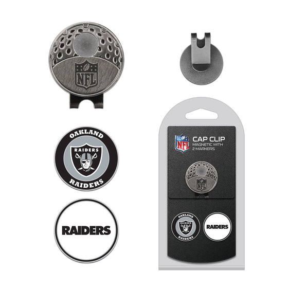 Oakland Raiders Cap Clip With 2 Golf Ball Markers - 757 Sports Collectibles