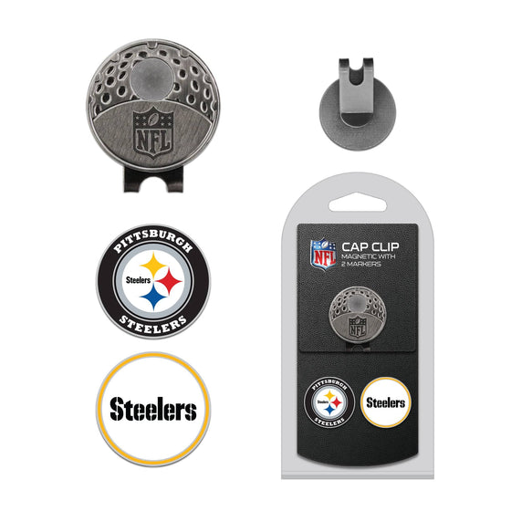 Pittsburgh Steelers Cap Clip With 2 Golf Ball Markers - 757 Sports Collectibles