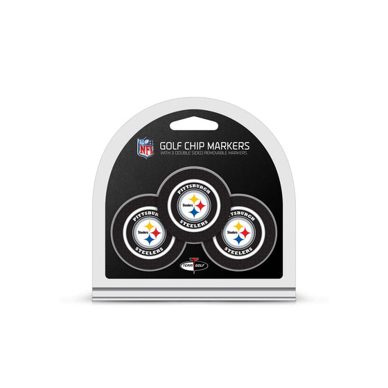 Pittsburgh Steelers 3 Pack Golf Chip Ball Markers - 757 Sports Collectibles