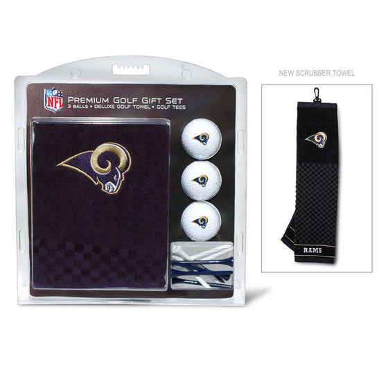 Los Angeles Rams Embroidered Golf Towel, 3 Golf Ball, And Golf Tee Set - 757 Sports Collectibles