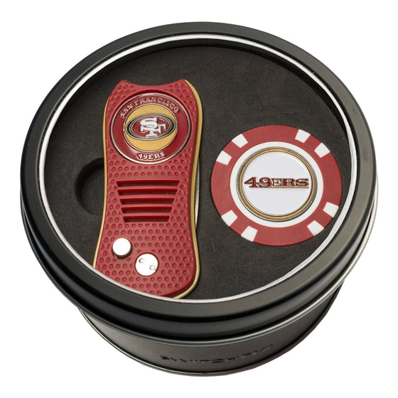 San Francisco 49ers Tin Set - Switchfix, Golf Chip - 757 Sports Collectibles