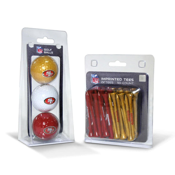 San Francisco 49ers 3 Golf Balls And 50 Golf Tees - 757 Sports Collectibles