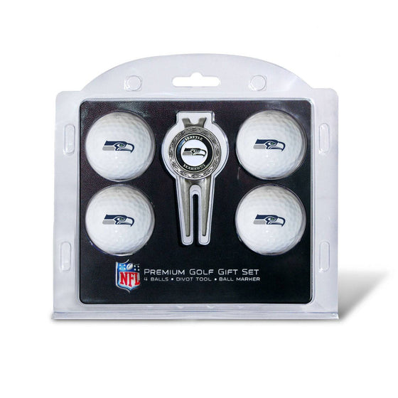 Seattle Seahawks 4 Golf Ball And Divot Tool Set - 757 Sports Collectibles