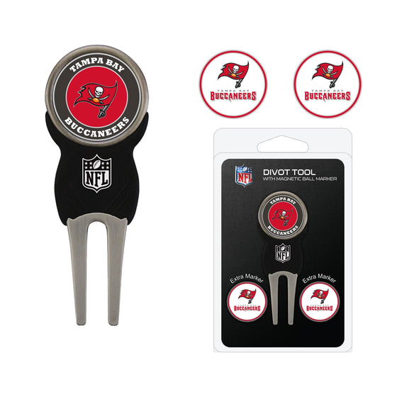 Tampa Bay Buccaneers Divot Tool Pack With 3 Golf Ball Markers - 757 Sports Collectibles