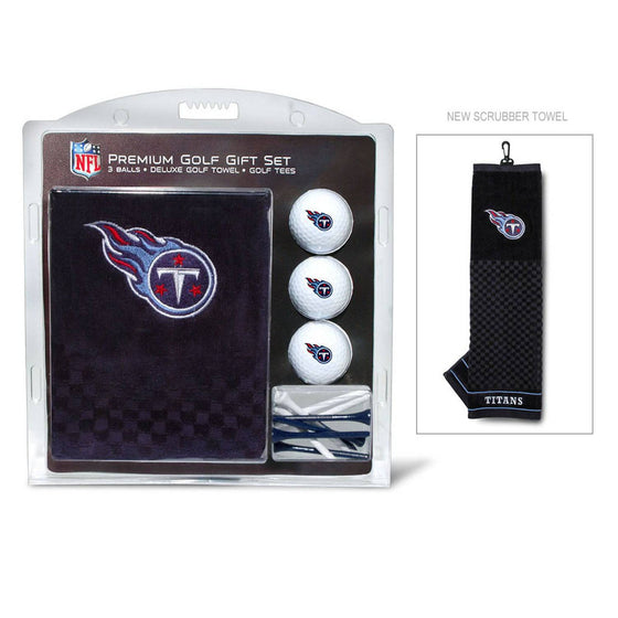 Tennessee Titans Embroidered Golf Towel, 3 Golf Ball, And Golf Tee Set - 757 Sports Collectibles