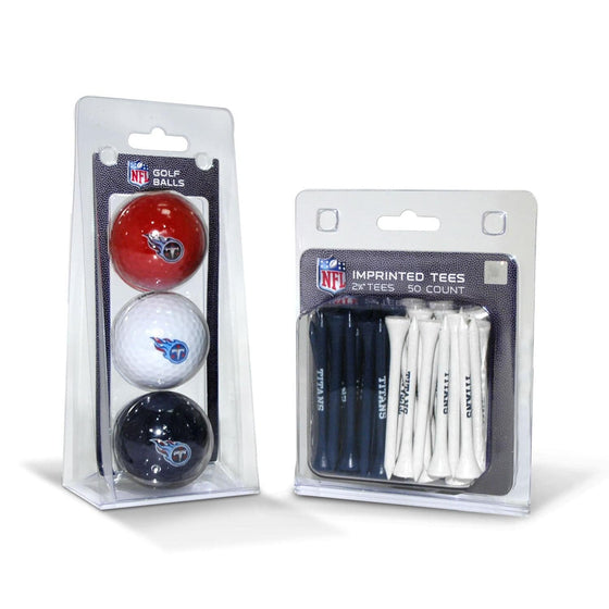 Tennessee Titans 3 Golf Balls And 50 Golf Tees - 757 Sports Collectibles