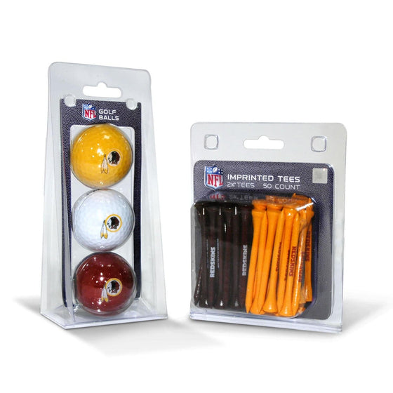 Washington Redskins 3 Golf Balls And 50 Golf Tees - 757 Sports Collectibles