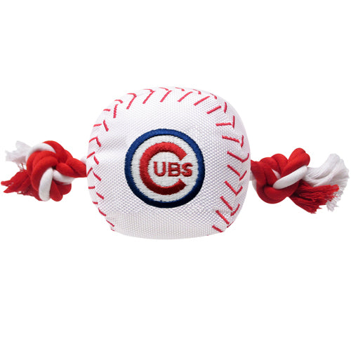 Chicago Cubs Baseball Toy - Nylon w/rope Pets First