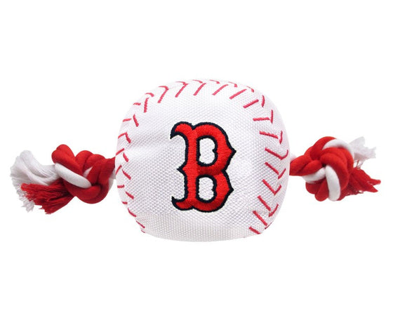 Boston Red Sox Baseball Toy - Nylon w/rope Pets First