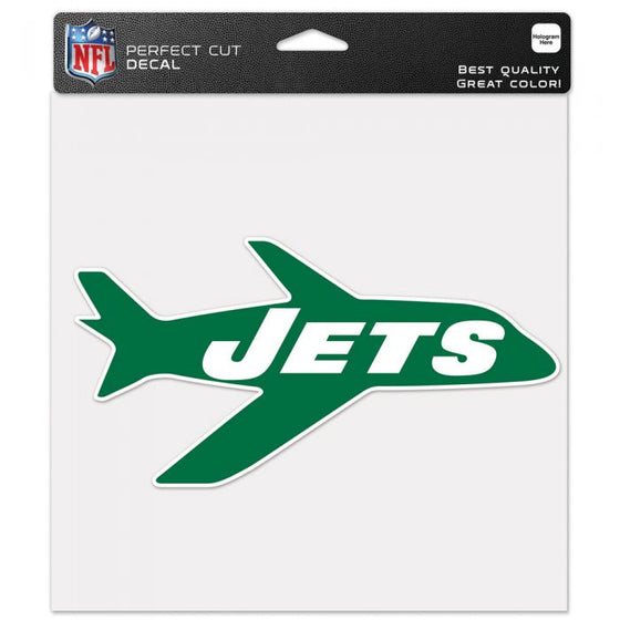 NEW YORK JETS / CLASSIC LOGO RETRO PERFECT CUT COLOR DECAL 8" X 8"