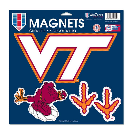 VIRGINIA TECH HOKIES VINYL MAGNET 11" X 11"