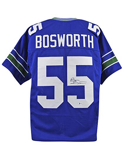 Brian Bosworth Authentic Signed Blue Pro Style Jersey BAS Witnessed - 757 Sports Collectibles