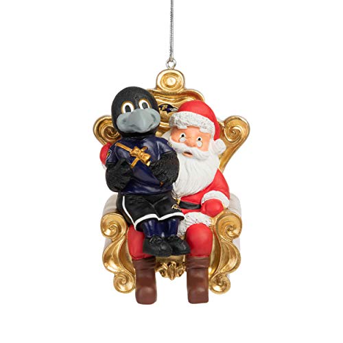 Baltimore Ravens NFL Mascot On Santa's Lap Ornament - Poe - 757 Sports Collectibles