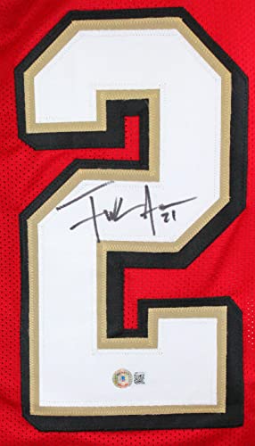 Frank Gore Autographed Red W/Black & Gold Pro Style Jersey-Beckett W Hologram Black - 757 Sports Collectibles