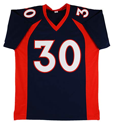 Terrell Davis HOF 17 Authentic Signed Navy Blue Pro Style Jersey Autographed BAS - 757 Sports Collectibles