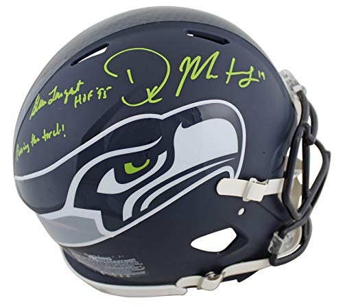 Seahawks Steve Largent & DK Metcalf Signed Full Size Speed Proline Helmet BAS - 757 Sports Collectibles