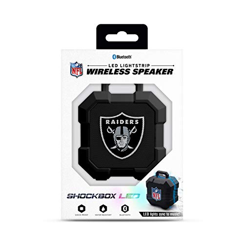 NFL Oakland Raiders Shockbox LED Wireless Bluetooth Speaker, Team Color - 757 Sports Collectibles