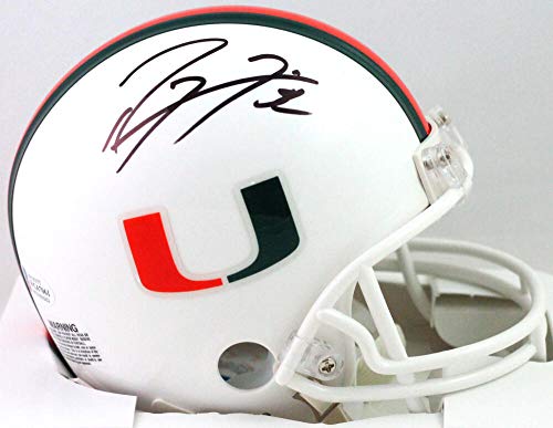 Ray Lewis Autographed Miami Hurricanes Mini Helmet- Beckett W Black - 757 Sports Collectibles