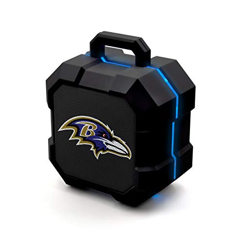 NFL Baltimore Ravens Shockbox LED Wireless Bluetooth Speaker, Team Color - 757 Sports Collectibles