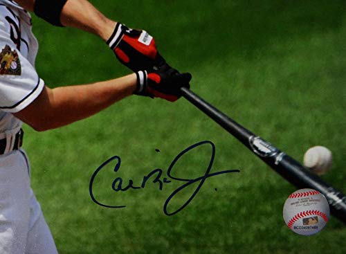 Cal Ripken Jr Autographed Baltimore Orioles 8x10 PF Photo Batting- JSA W Auth Blue - 757 Sports Collectibles