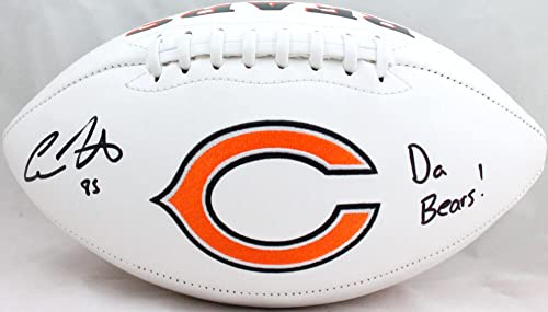 Cole Kmet Autographed Chicago Bears Logo Football w/Da Bears-Beckett W Hologram Black - 757 Sports Collectibles