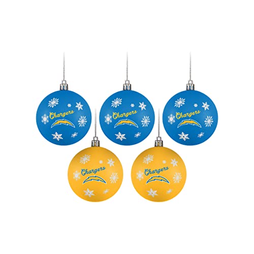 FOCO Los Angeles Chargers NFL 5 Pack Shatterproof Ball Ornament Set - 757 Sports Collectibles