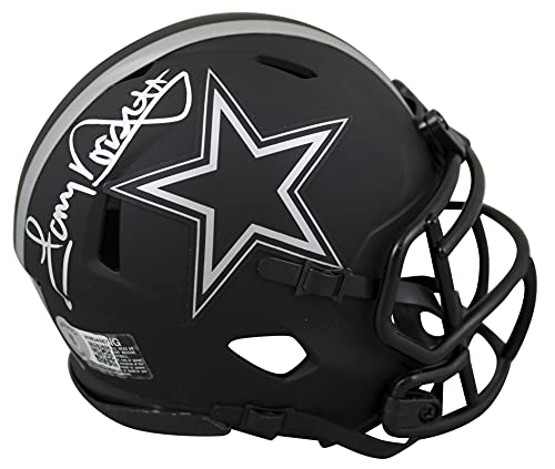 Cowboys Tony Dorsett Signed Eclipse Speed Mini Helmet w/Silver Sig BAS Witness - 757 Sports Collectibles