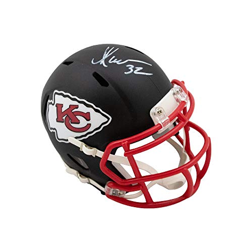 Marcus Allen Autographed Kansas City Chiefs Flat Black Mini Football Helmet - BAS COA - 757 Sports Collectibles