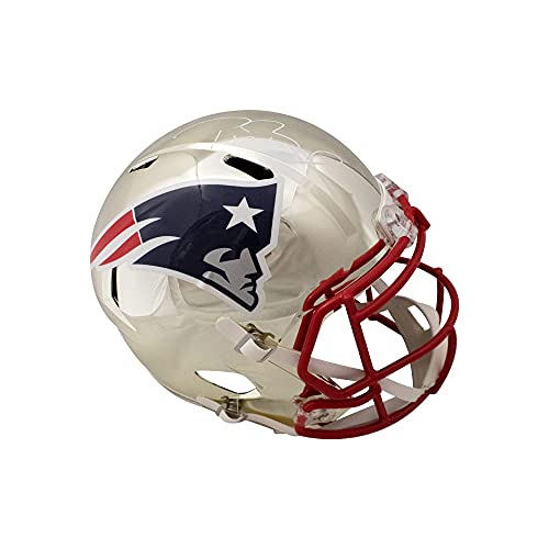 Tom Brady Autographed Patriots Chrome Replica Full-Size Football Helmet - Fanatics LOA - 757 Sports Collectibles