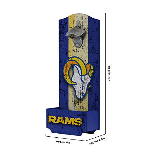 FOCO Los Angeles Rams NFL Wooden Bottle Cap Opener Sign - 757 Sports Collectibles