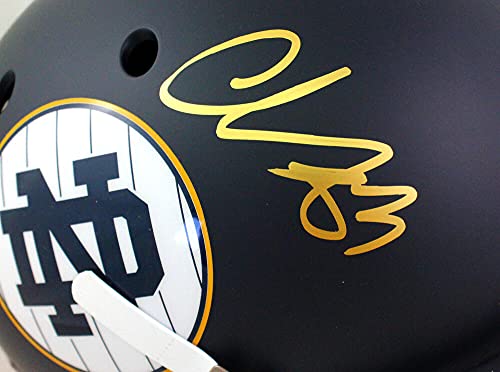 Chase Claypool Signed Notre Dame Blue Alternate Authentic FS Helmet-Beckett W Gold - 757 Sports Collectibles