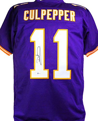 Daunte Culpepper Autographed Purple Pro Style Jersey- Beckett Witness Authentication L1 - 757 Sports Collectibles