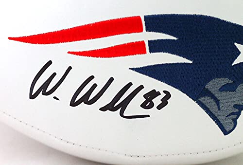 Wes Welker Autographed NE Patriots Wilson Logo Football- Beckett W Black - 757 Sports Collectibles