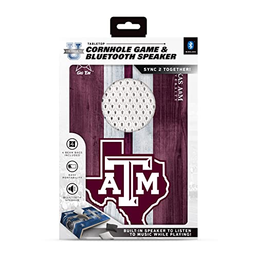 SOAR NCAA Tabletop Cornhole Game and Bluetooth Speaker, Texas A&M Aggies - 757 Sports Collectibles