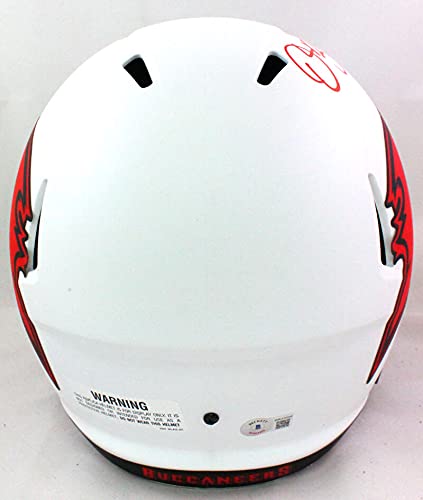 Derrick Brooks Autographed Buccaneers Lunar Speed FS Helmet w HOF- Beckett WRed - 757 Sports Collectibles